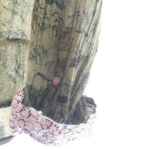 Anthropologie Holding Horses button-down sheer blouse with quirky animal print